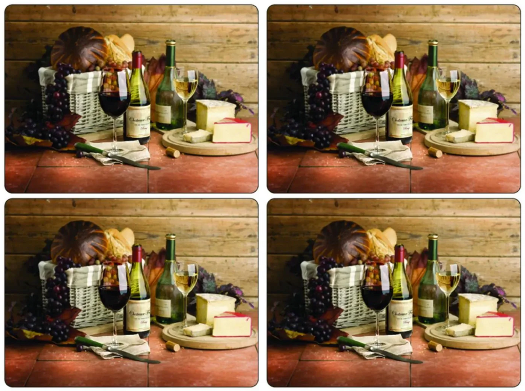 Pimpernel Cork-Backed Hardboard Coasters, Set of 6 - Artisanal Wine