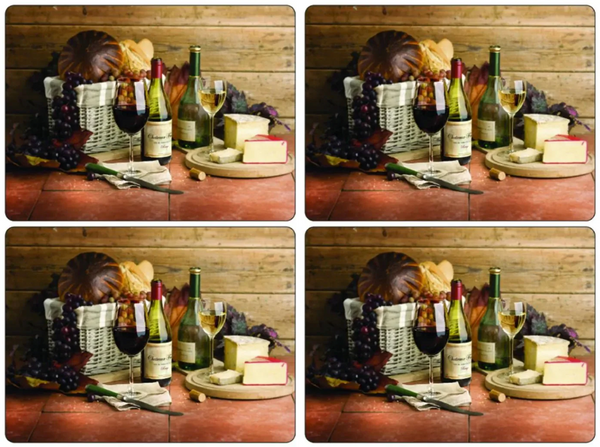 Pimpernel Cork-Backed Hardboard Coasters, Set of 6 - Artisanal Wine