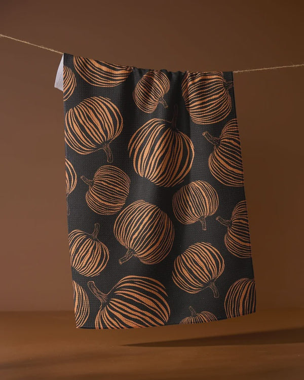 Geometry Kitchen Towel - Pumpkin Noir