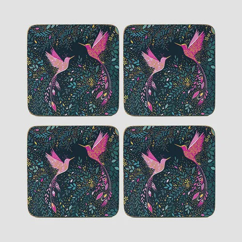 Sara Miller Coasters - Humming Bird Midnight Blue 4" x 4"