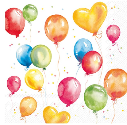 Birthday Balloons Luncheon Napkins