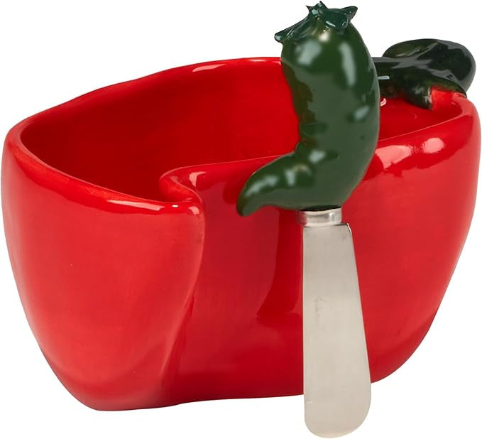 Spice Love 3D Chili Pepper Dip Bowl & Spreader Set