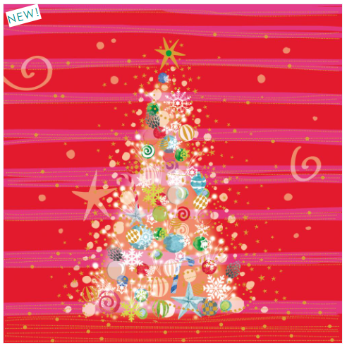 Christmas, Red & Pink Luncheon Napkin