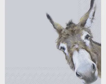 Donkey Gonzo Grey Luncheon Napkins