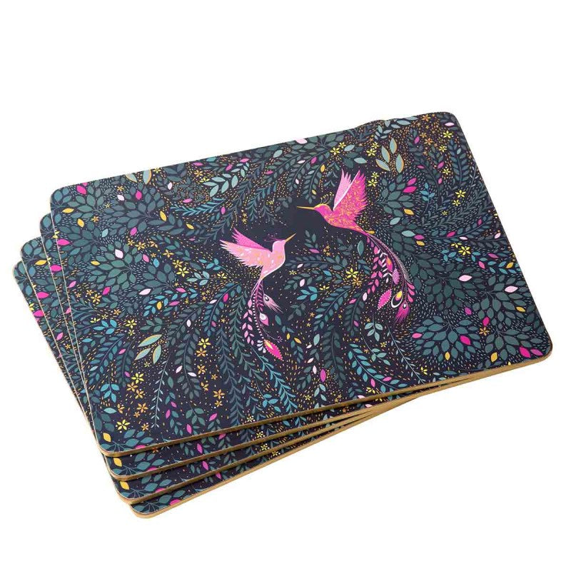 Sara Miller Humming Bird Midnight Blue Placemats 16" x 12" - Set/4