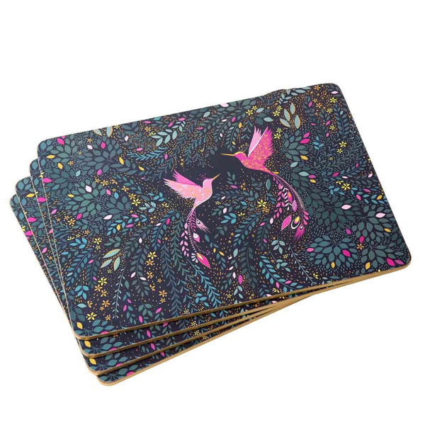 Sara Miller Humming Bird Midnight Blue Placemats 16" x 12" - Set/4