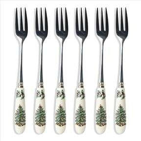 Spode Christmas Tree Pastry Forks (Set of 6)