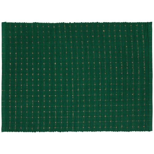 Ribbed Placemat - Green & Copper