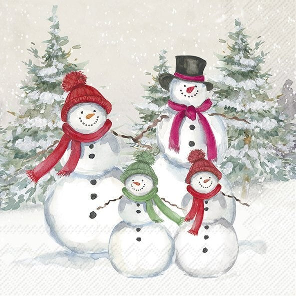 Snowmen Family Luncheon Napkin