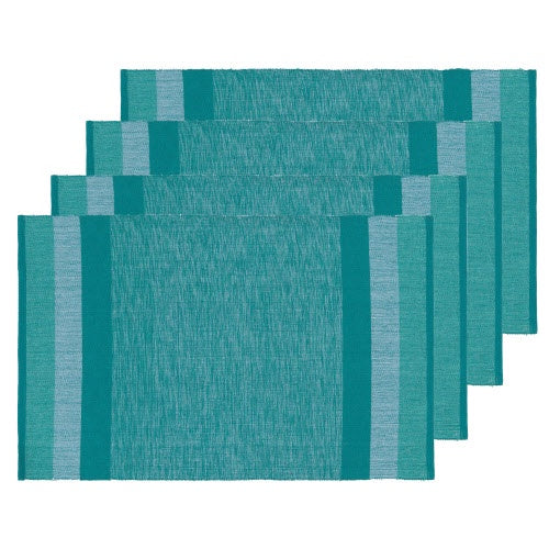 Second Spin Recycled Cotton Placemats - S/4 Teal Green