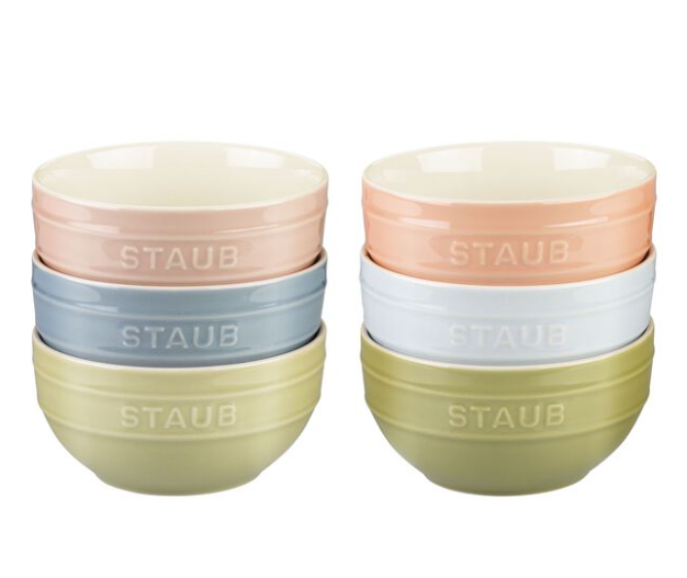 Staub Macaron Coloured Bowls S/6
