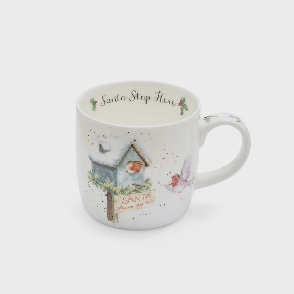 Wrendale 11oz Mug -  Stop Here Santa