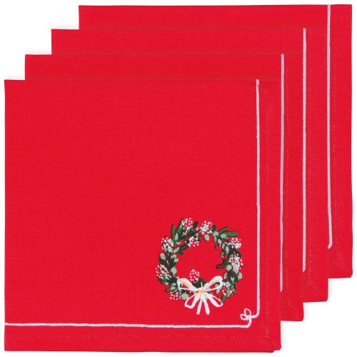 Now Designs Napkins - Set/4 Wreaths