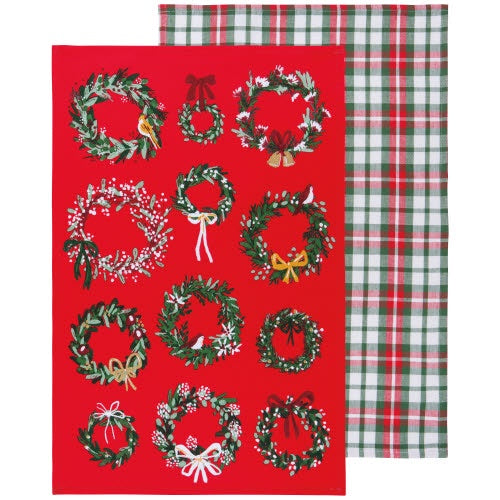 Now Designs Teatowel - Wreaths S/2