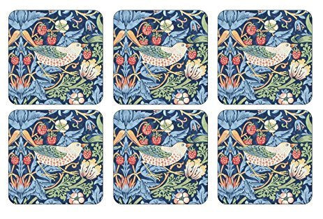 Pimpernel Strawberry Thief Blue4x4" Coaster s/6 - Britannia Kitchen & Home Calgary