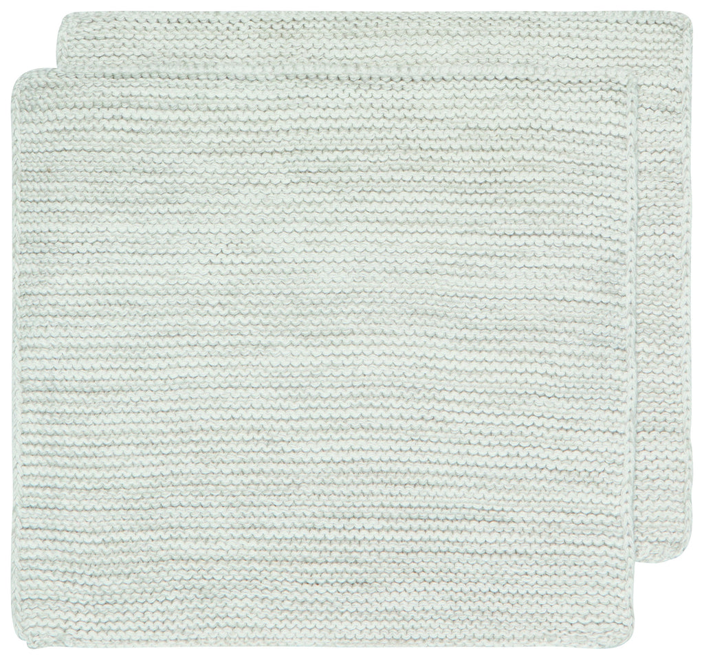 Knit Heirloom Dishcloths Set/2 - Dove Grey