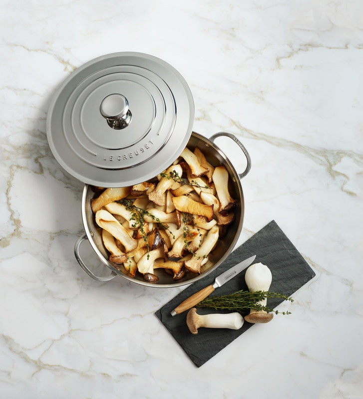 Le Creuset Stainless Steel Shallow Casserole/Brasier - 4.8L - Britannia Kitchen & Home Calgary