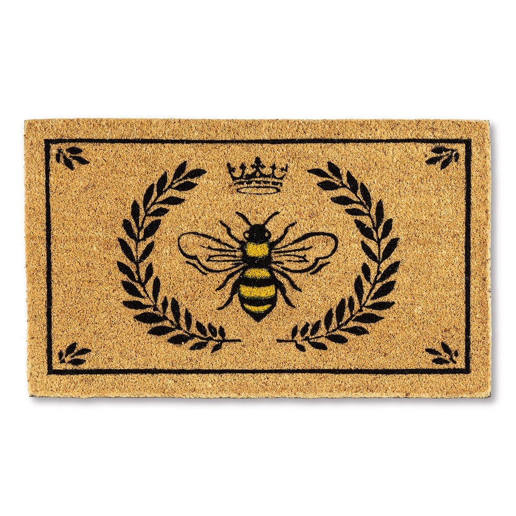 Bee in Crest Doormat 18"  x 30" - Britannia Kitchen & Home