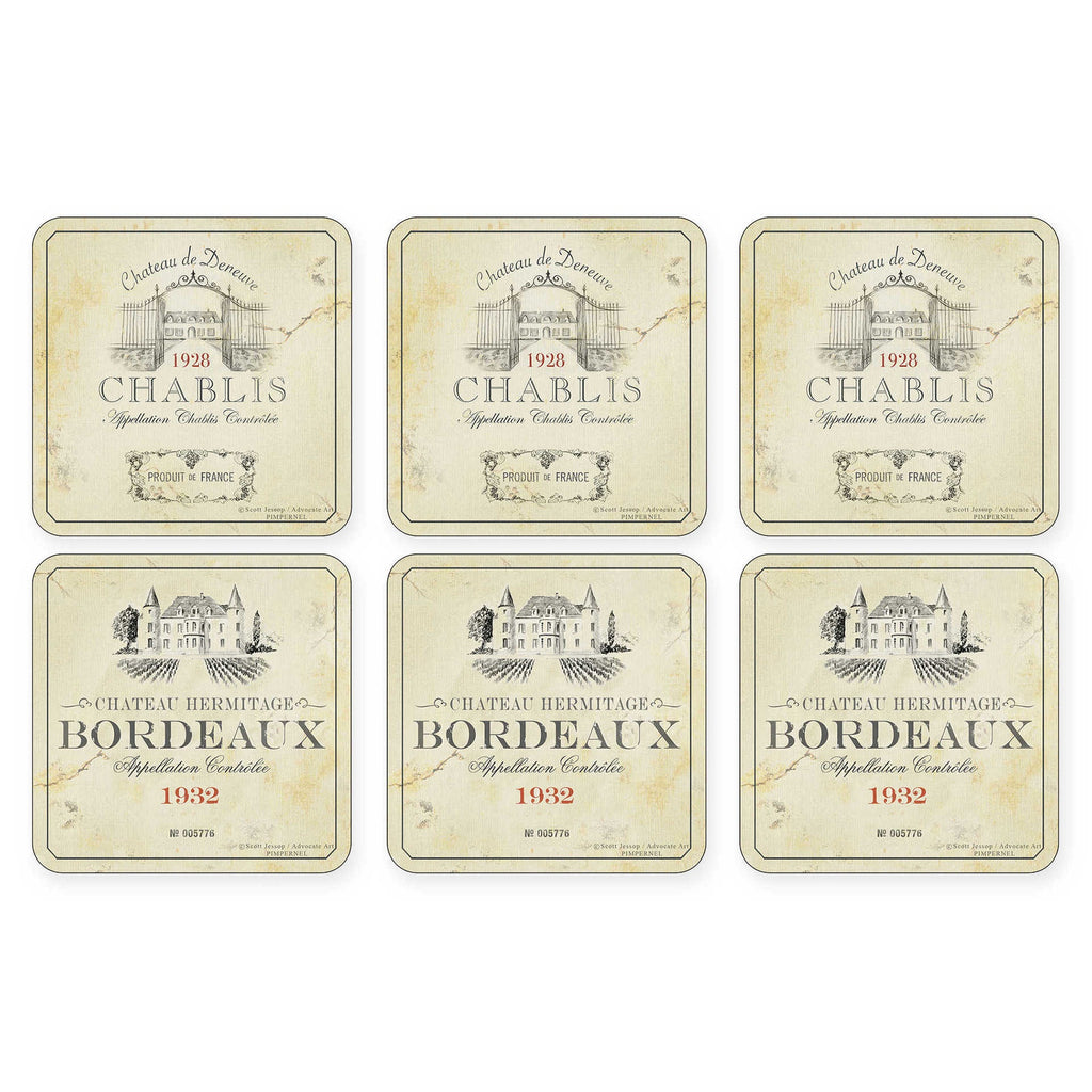 Pimpernel - Vin de France 4x4" s/6 Coasters - Britannia Kitchen & Home Calgary