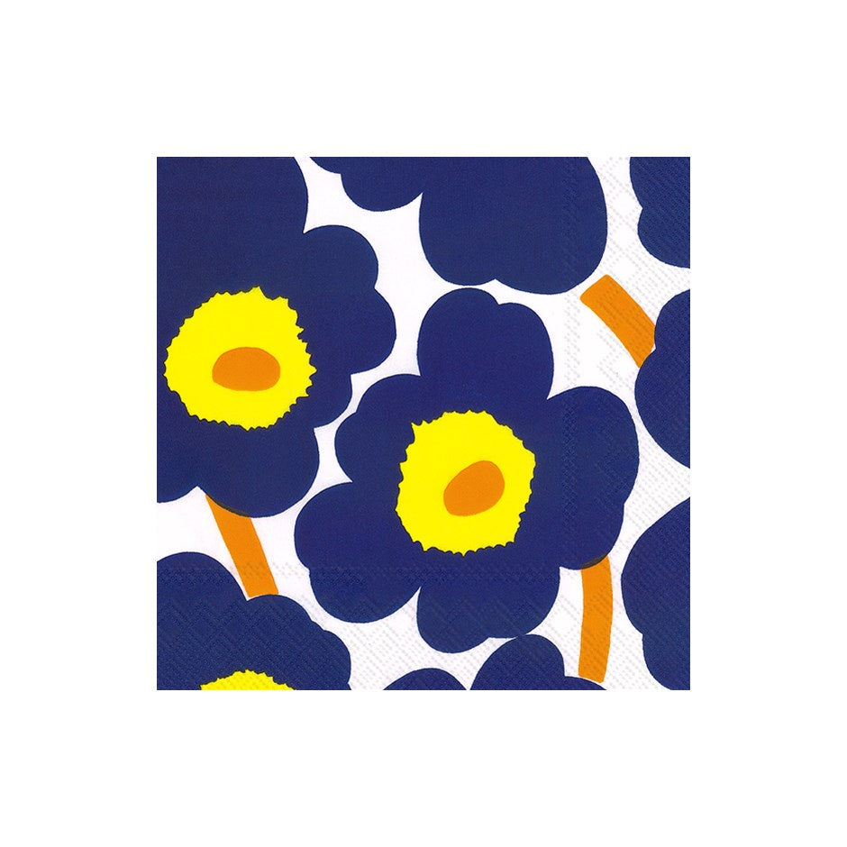 Marimekko Unikko Dark Blue Cocktail Napkin