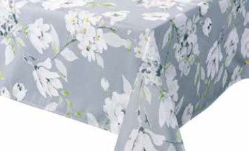 Dahlia Grey Stain Resistant Tablecloth