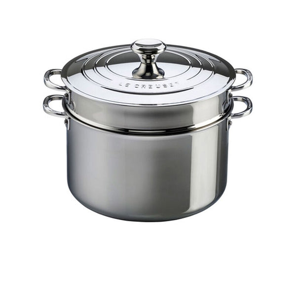 Le Creuset Stainless Steel Stockpot with Lid & Pasta Insert - 8.3L