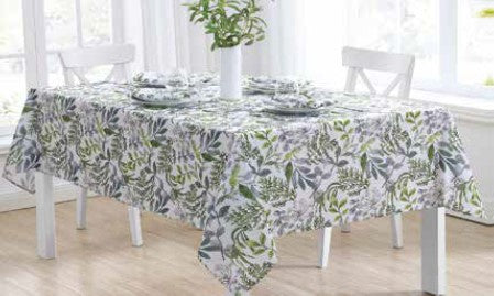 Spring Leaves Green Stain Resistant Tablecloth
