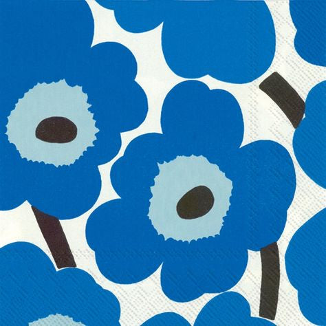 marimekko Unikko Blue Cocktail Napkin
