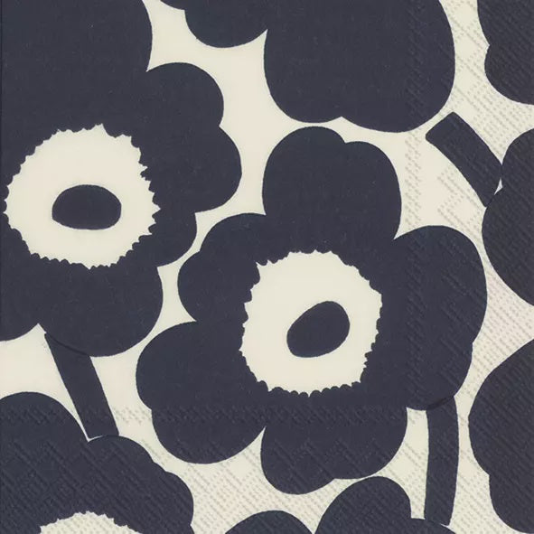 Marimekko Unikko Dark Blue Nature Luncheon Napkin