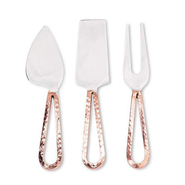 Loop Cheese Knives S/3 Copper