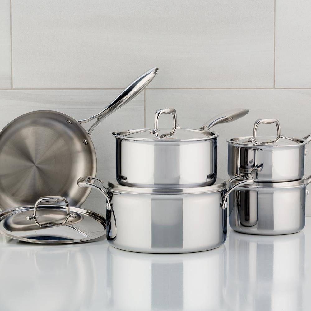 Meyer SuperSteel Tri-Ply Clad Stainless Steel 10-Piece Set - Britannia Kitchen & Home