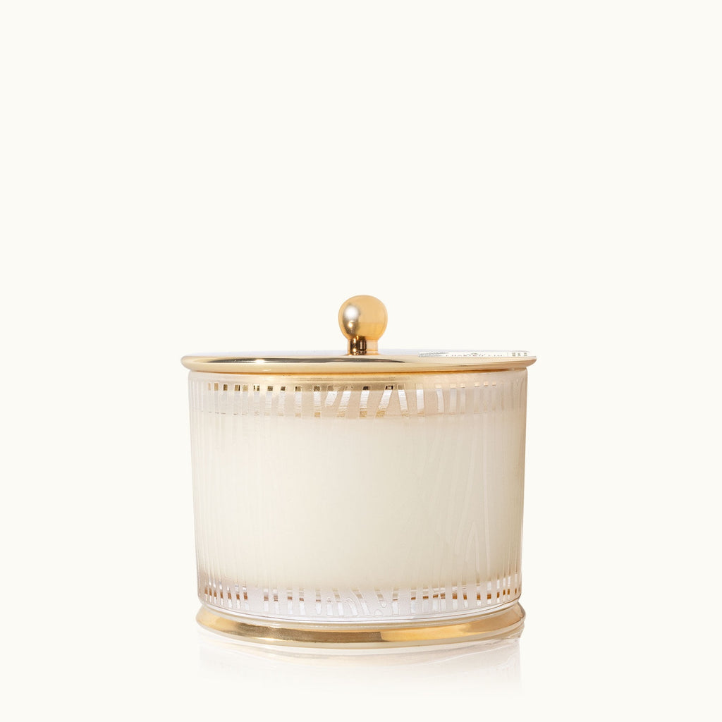 Thymes Frasier Fir Large Frosted Wood Grain Candle